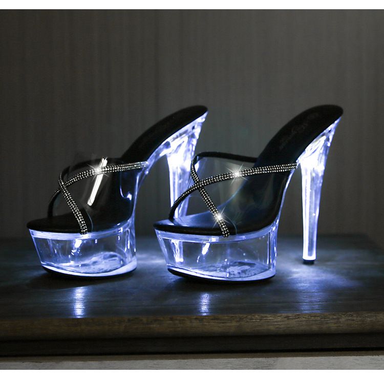 Women's 13cm/15cm Glitter Crystal Stiletto Heels - Transparent Strappy Party Sandals For Club & Night Out_voghion.com