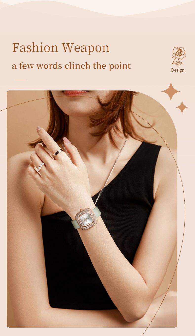 OLEVS 5512 Orologio da donna di lusso con diamanti, comodo cinturino in pelle, orologio impermeabile, design con quadrante quadrato, orologio da donna al quarzo_voghion.com