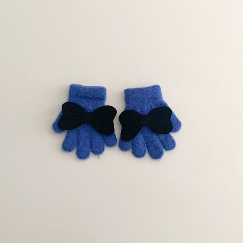 Guanti per bambini invernali carini fiocco Instagram per neonate caldi antivento guanti a cinque dita_voghion.com