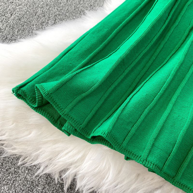 Vêtements pour femmes, robe d'été en tricot vertical, nouveau style doux, taille fine, tempérament, intérieur long_voghion.com