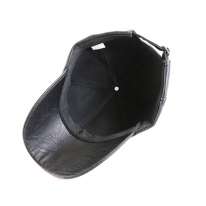 Casquette de baseball en cuir Veet pour homme, chapeau décontracté à la mode, automne et hiver, nouvelle collection_voghion.com