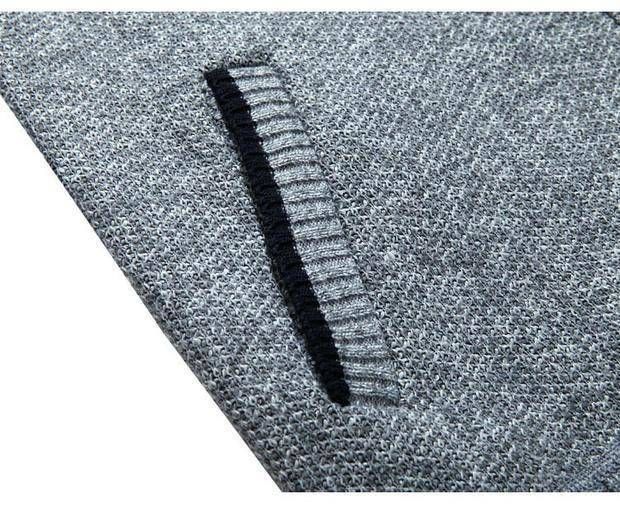 Verdickte Fleece-gefütterte Stehkragen-Strickjacke Für Herren, Herbst Und Winter, Neuer Stil, Übergröße, Einfarbige Oberbekleidung, Freizeitkleidung_voghion.com