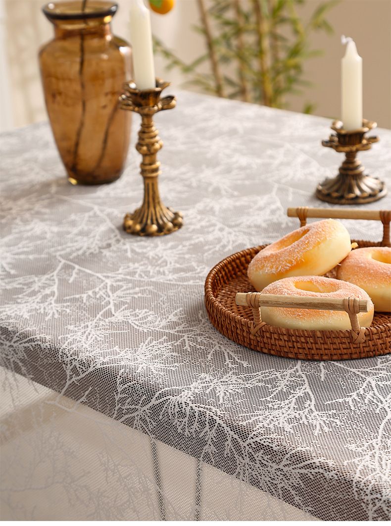 Elegante tovaglia in pizzo - Copritavolo da caffè di ispirazione giapponese con nappe, elegante decorazione per il tavolo da dessert per casa e feste_voghion.com