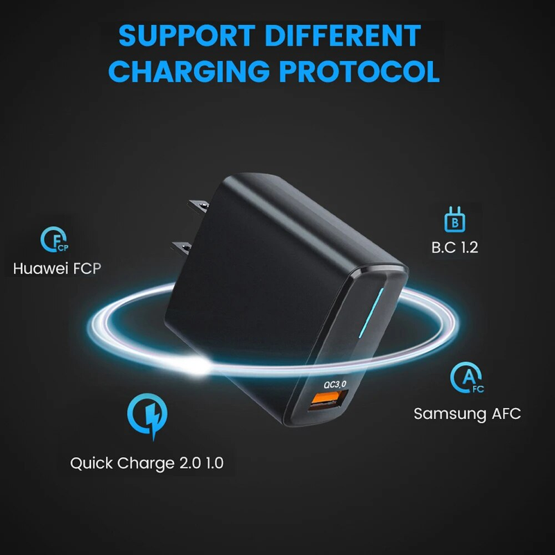 18W Fast Charging Power Adapter For iPhone 14 Xiaomi 13 Samsung Huawei Quick Charge 3.0 Mobile Phone USB_voghion.com