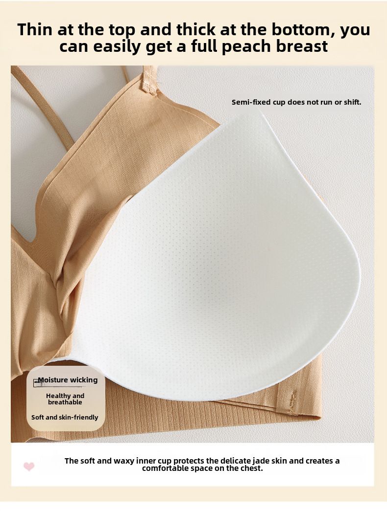 Wireless underwear women's seamless back soft support push-up with chest pad breathable breast-collecting anti-sagging bra_voghion.com