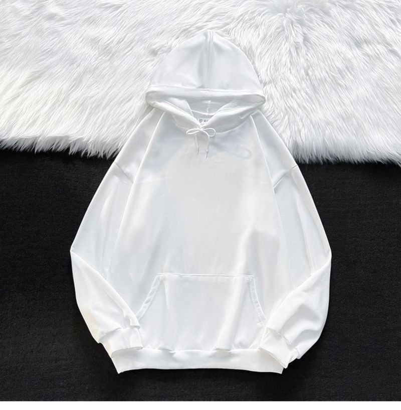 Neues einfarbiges Kapuzen-Sweatshirt für Herbst und Winter in Übergröße für Herren mit lockerer Passform im amerikanischen Stil, Fleecejacke für Studenten_voghion.com