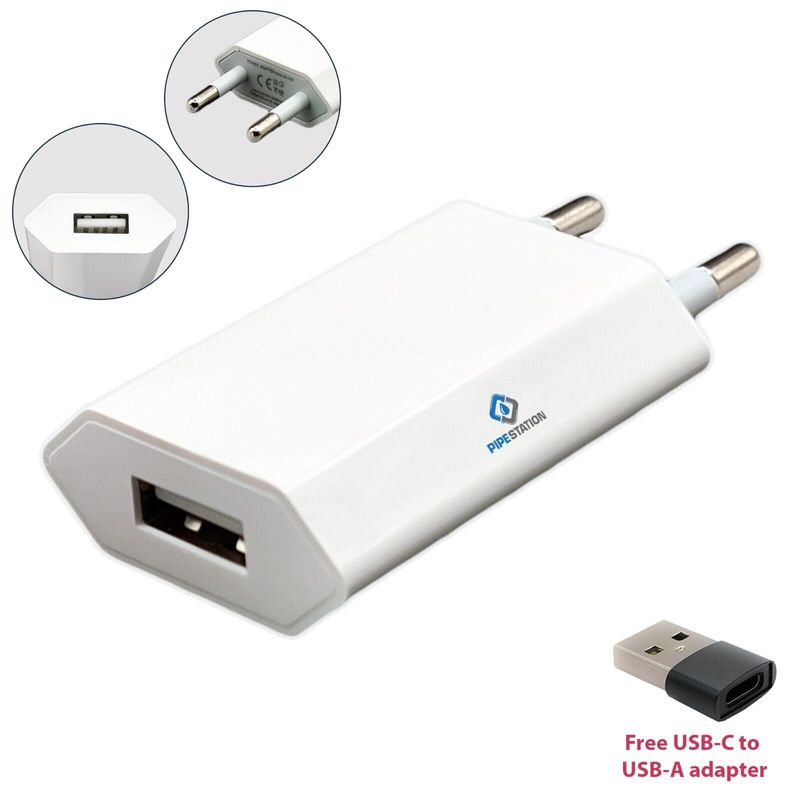EU 2 Pin USB Plug & USB C Adapter, Travel Charger, Europe Adaptor IPhone Samsung_voghion.com