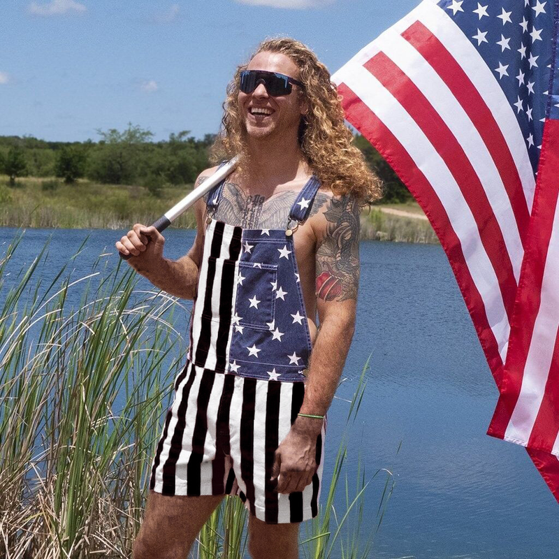 Summer New American Independence Day Flag Couple Backpants_voghion.com