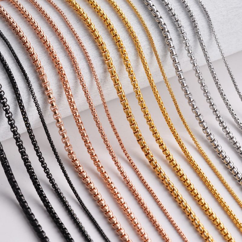 2025 Neuheiten 1 Stück Breite 2/2,5/3/3,5/4 mm Edelstahl Quadratische Perlenkette Figaro Halskette Schmuck für Männer Frauen_voghion.com
