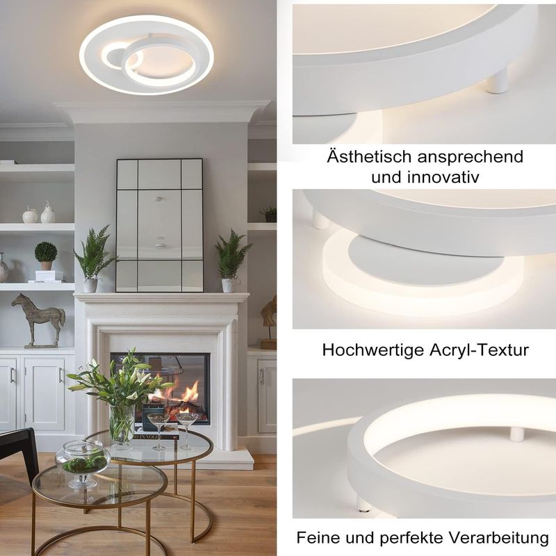 Glitzerlife Deckenlampe Led Deckenleuchte Wohnzimmer - Dimmbar Mit Fernbedienung Schlafzimmerlampe Modern Design Wohnzimmerlampe Für Arbeitszimmer Jugendzimmer_voghion.com