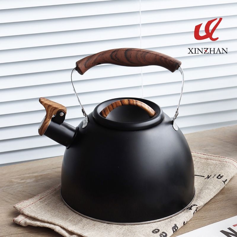 New cross border whistle kettle light luxury 2.5L flat bottom whistle kettle wholesale European style stainless steel whistle kettle_voghion.com