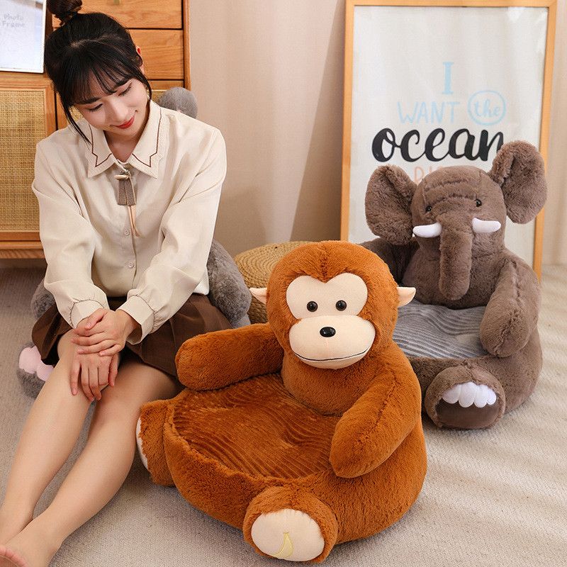 Divano per animali domestici, simpatico coniglio, cartone animato, elefante, scimmia, giocattolo, rosa, maialino, sedia pigra per bambini, piccola, 50x50x45cm_voghion.com