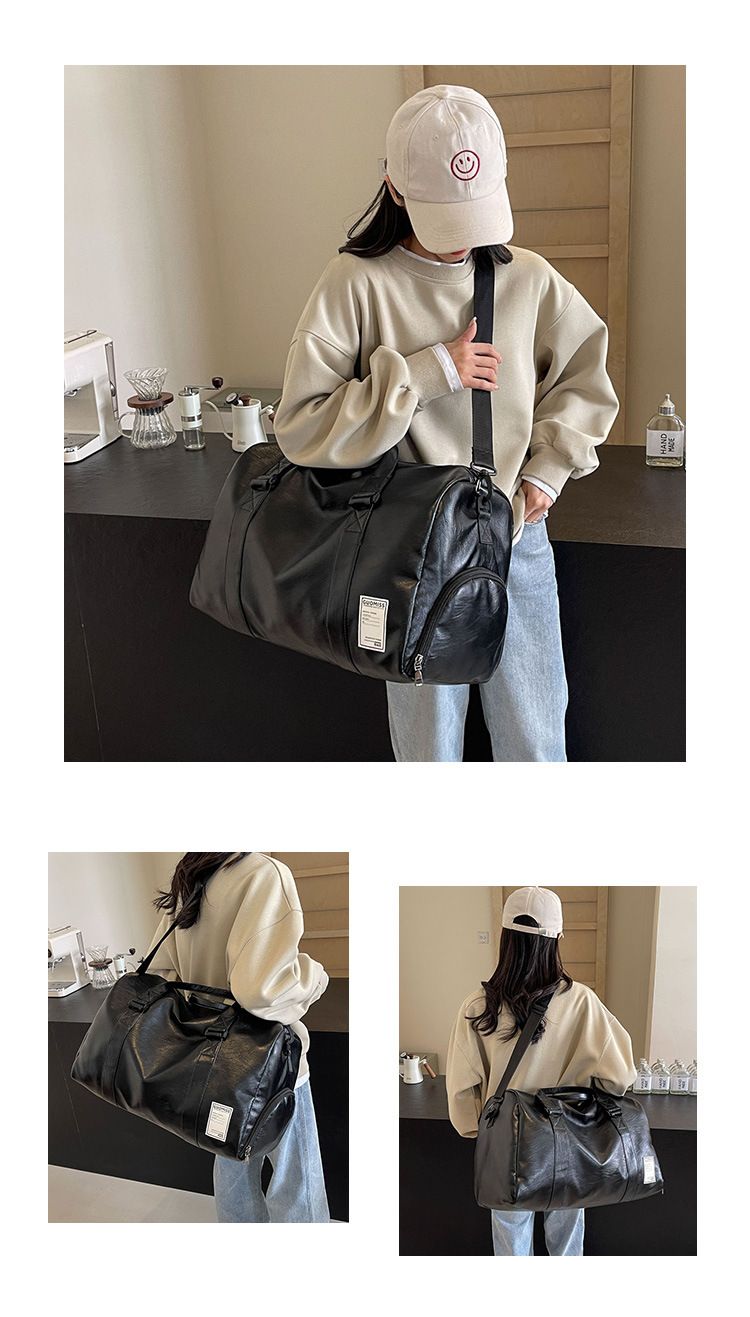 Borse da uomo Borsa da viaggio in pelle per uomo con separazione tra asciutto e bagnato, borsa da viaggio d'affari di grande capacità, borsa a tracolla in morbida pelle testurizzata, retrò_voghion.com