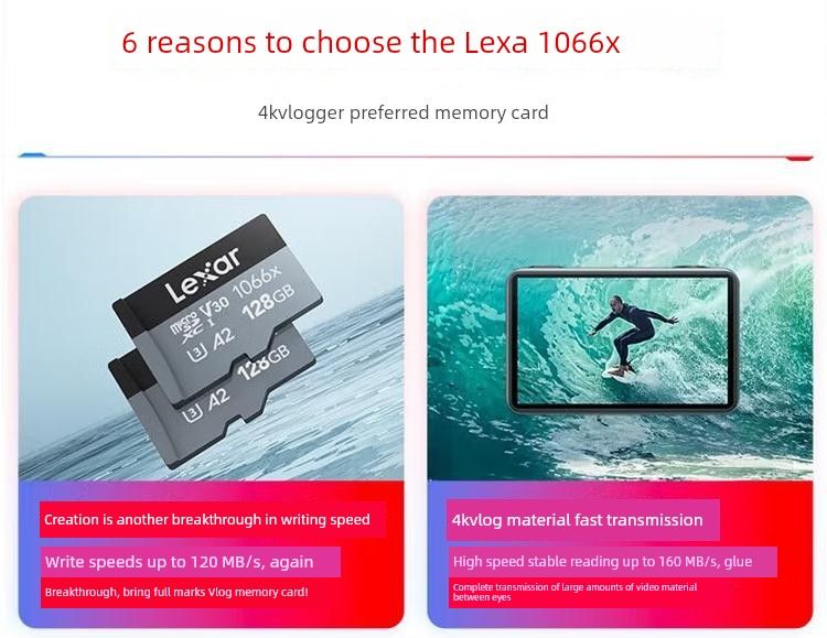 Goprohero13/121110 spordikaamera mälu Lexsha 128gu3 salvestusruum 5/4K kiire TF-kaart_voghion.com