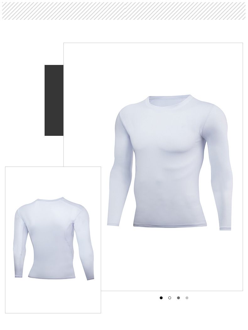 Camiseta deportiva de manga larga ajustada para hombre: camiseta de compresión transpirable y de secado rápido para gimnasio, running, baloncesto y entrenamiento de fútbol._voghion.com