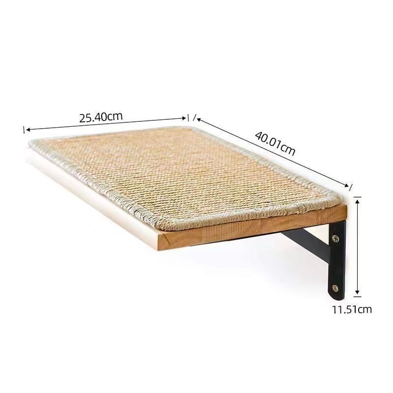 DIY Frame Wooden Linen Rope Scratching Wall-Mounted Post Cat Climbing Toy_voghion.com