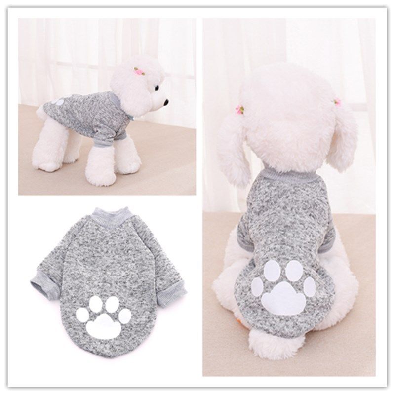 Cross-border pet sweater autumn and winter fleece printed sweater cat clothing dog clothes pet sweater wholesale_voghion.com