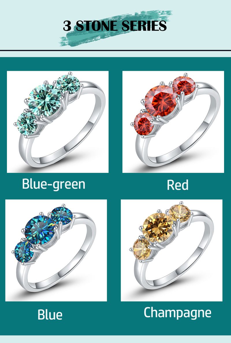 4 Karat Moissanite mat Zertifikat Sterling Sier Brilliant Cut Lab Diamant Verlobungsring Hochzäitsband fir Fraen_voghion.com