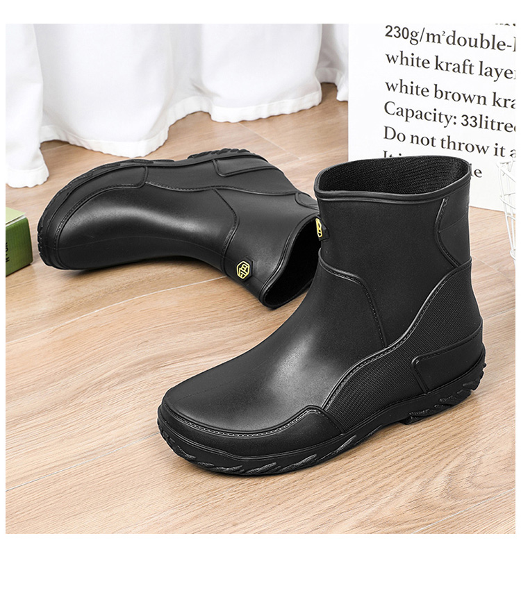 Men Non Slip Waterproof Rubber Work Boots Rain Boots _voghion.com