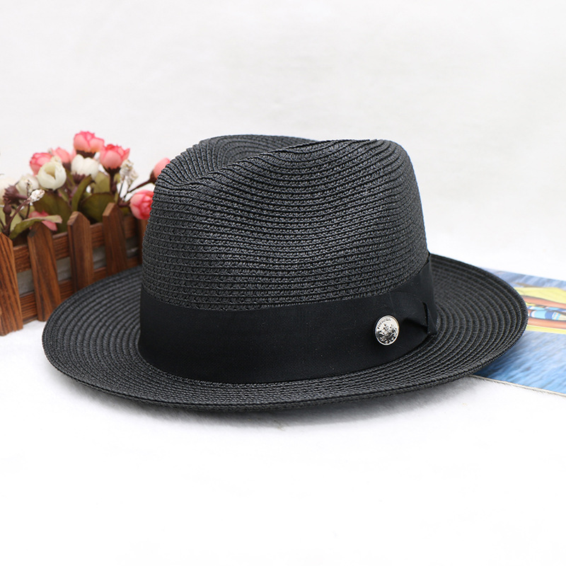 papyrus fine braid top hat new product travel shopping versatile spring and summer wide-brimmed jazz hat_voghion.com