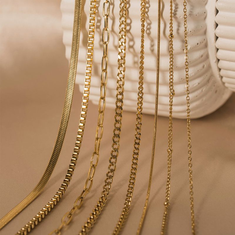 Collar minimalista de múltiples capas de acero inoxidable chapado en oro con estilo INS, gargantilla de clavícula con nicho_voghion.com