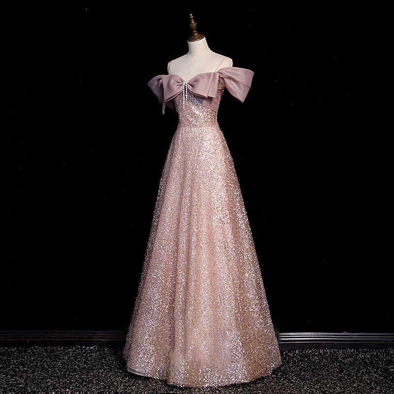 Robe de soirée asymétrique à paillettes, nouvelle robe de banquet, robe de bal_voghion.com