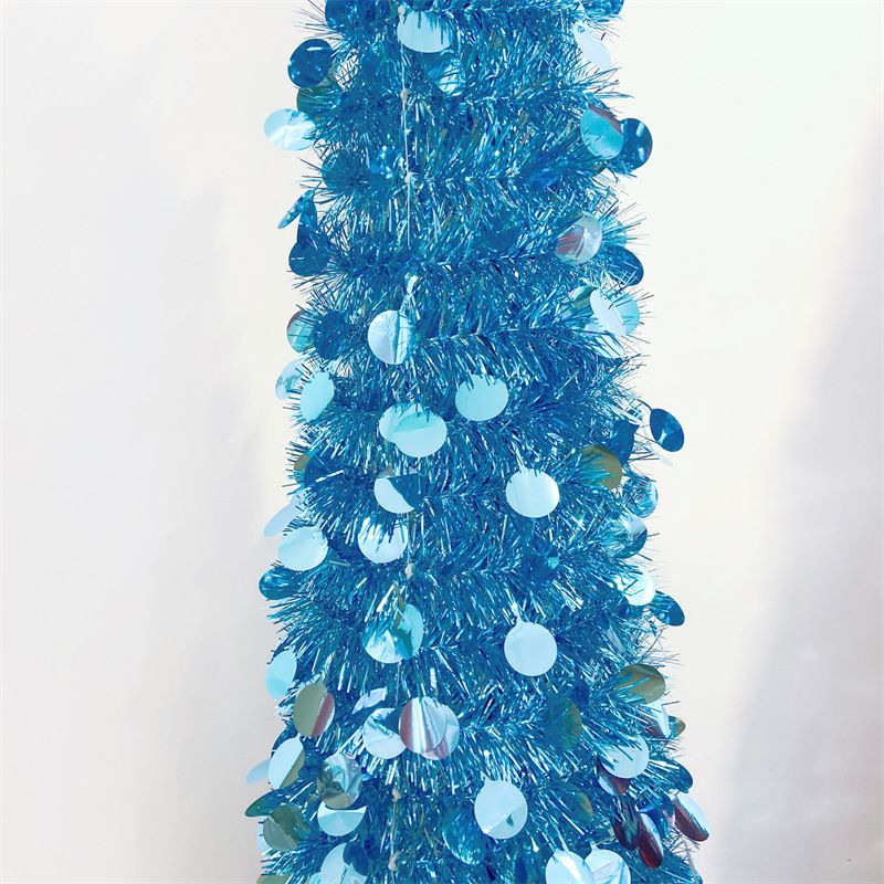 Christmas 150cm folding tree solid color folding decoration tree retractable folding PVC Christmas tree fur strips tree_voghion.com