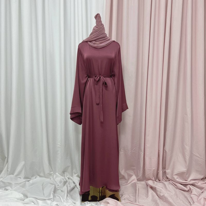 Women’s Clothing Turkish solid color large size multi color robe dress_voghion.com