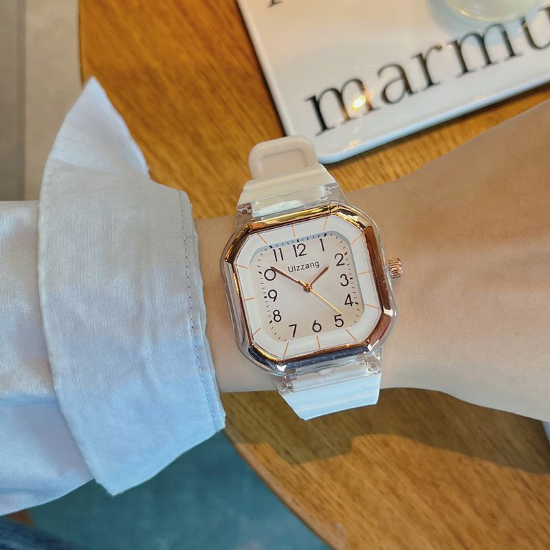 2025 New Women's Square Ins Style Niche Junior High School Student Versatile Exam Simple Quartz Watch_voghion.com