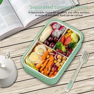 Bento Box da 1100 ml - Contenitore per il pranzo per adulti/bambini con posate_voghion.com
