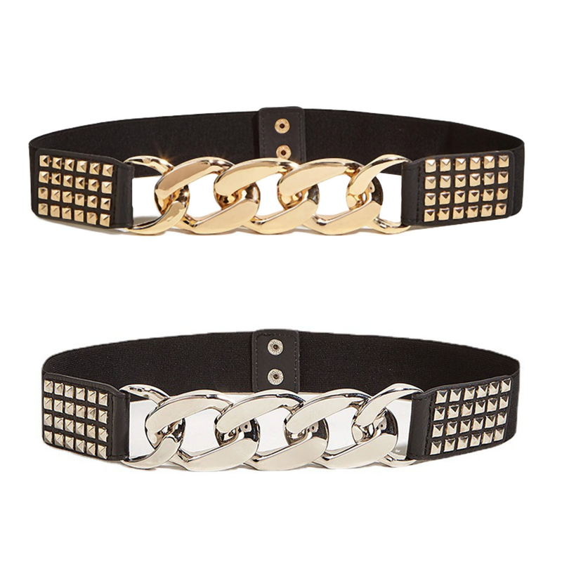 Waist Belt Elastic Durable Super Comfortable Easy To Match Fitted Lightweight Exquisite Leather Women Belt For Daily Wear-Silver_voghion.com