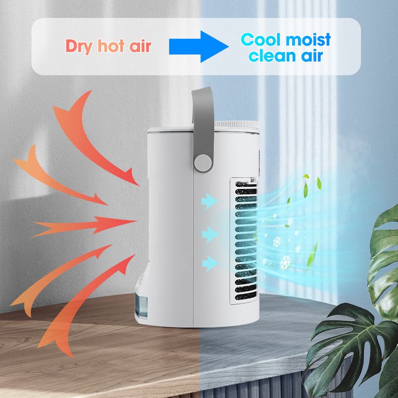 Explosives Desktop Cooler Office Mute Humidification Spray Electric USB Mini Air Conditioner Fan_voghion.com