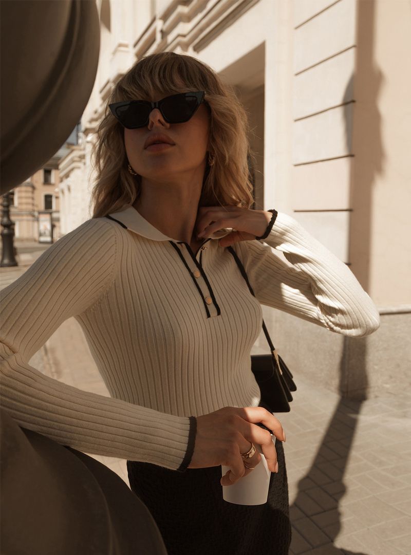 Maglione a collo alto a maniche lunghe a coste, vestibilità slim, in maglia da donna, per le tendenze della moda autunno inverno_voghion.com