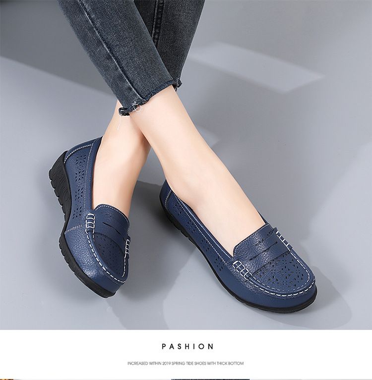2024 Neue Krankenschwester Casual Hollow Damen Single Bean Mom's Schuhe, Kuhmuskelsohlen_voghion.com