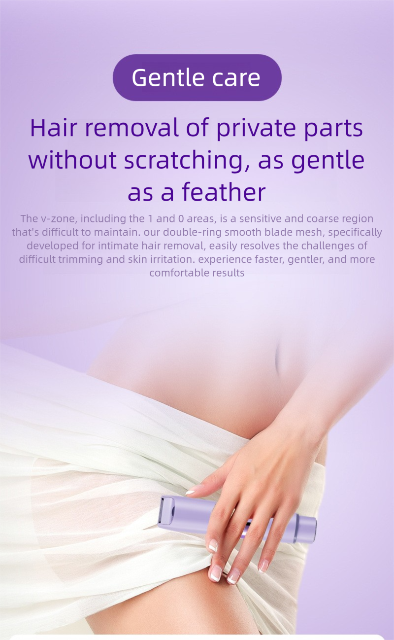 Elektrischer Damenrasierer, Doppelkopf-USB-Haarentfernungsrasierer für Achseln und den privaten Ganzkörperbereich_voghion.com