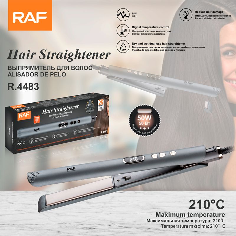 RAF Europäischen Standard Temperatur-Control Eisen Haarglätter Keramik Platte Trocken Nass Dual-Use Curling Und_voghion.com