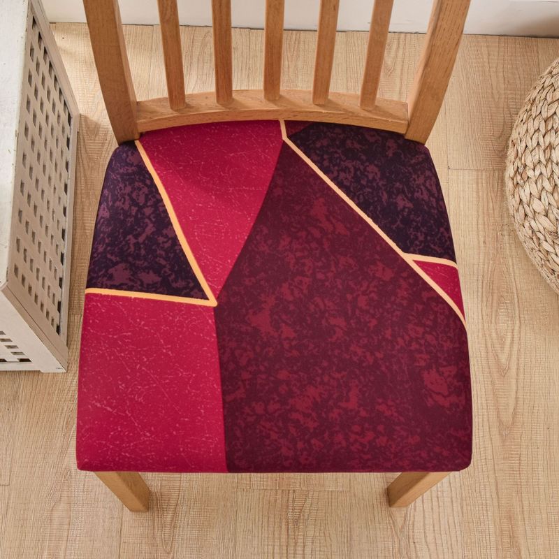 Coprisedili elasticizzati in poliestere in stile nordico - Cuscini per sedie da pranzo antiscivolo ed elastici con stampe moderne (set da 4)_voghion.com