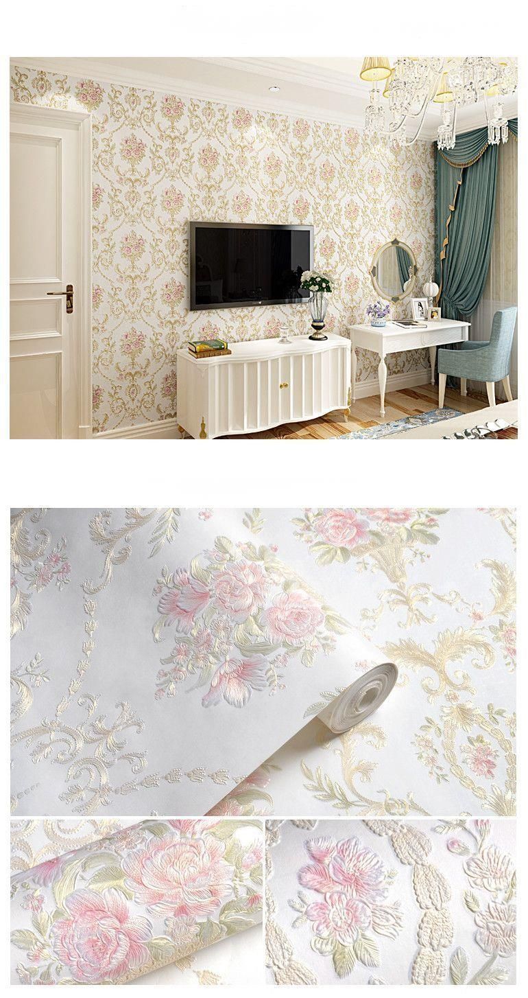Decoração de quarto autoadesiva para sala de estar 3D espessado estilo europeu papel de parede para casa TV Ins adesivos_voghion.com