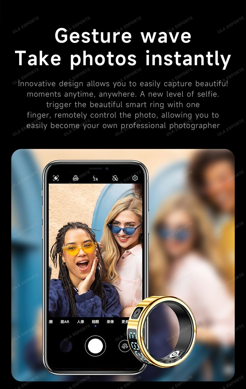 2025 Smart Ring Männer Frauen Display Herz Rate Blut Sauerstoff Monitor Multi-Sport Modus IP68 & 5ATM Wasserdicht Bluetooth Schlaf_voghion.com