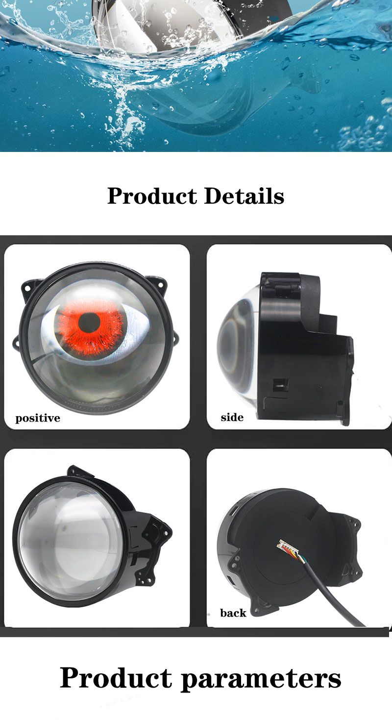 Luci diurne per auto, fari a LED Devil Eye da 3 pollici con telecomando, accessori per conversione retrofit Volta 12V K_voghion.com