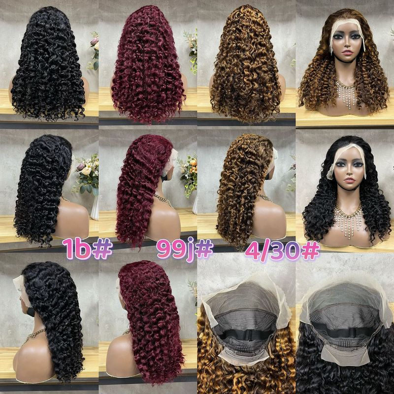 Parrucca di capelli umani ricci Myanmar parrucca frontale in pizzo persona reale colore naturale_voghion.com