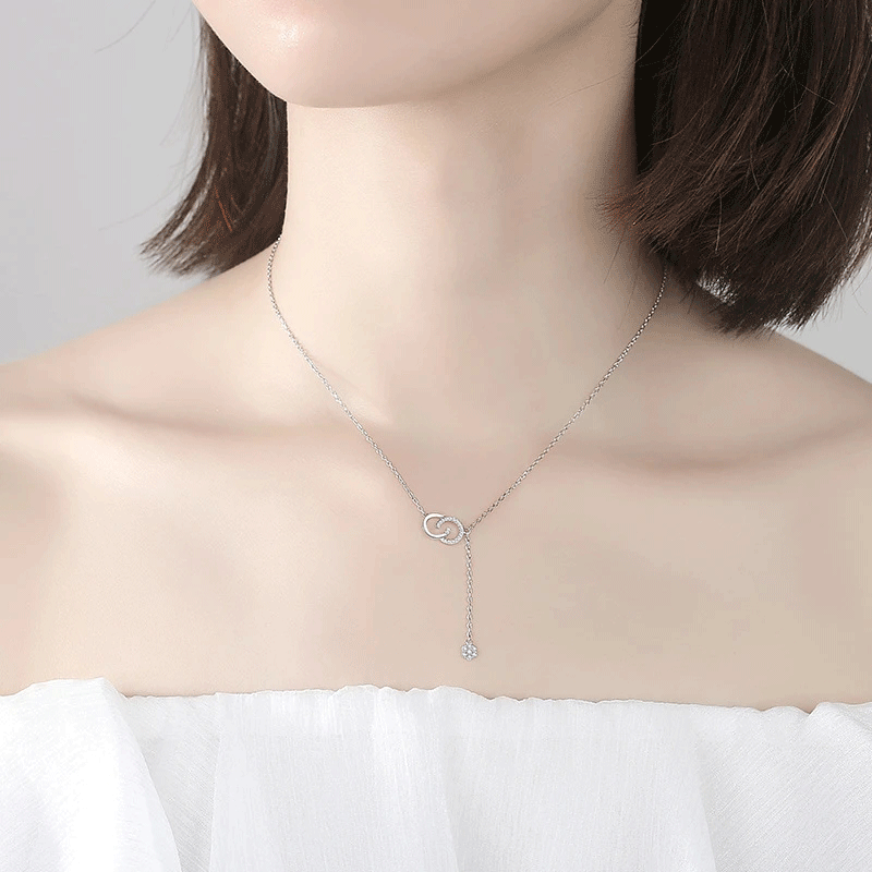 Cao Shi's nieuwe stijl ketting, eenvoudig en elegant, dubbele C ketting, vrouwen netto rode ins, trendy halsketting, koude wind halsketting_voghion.com