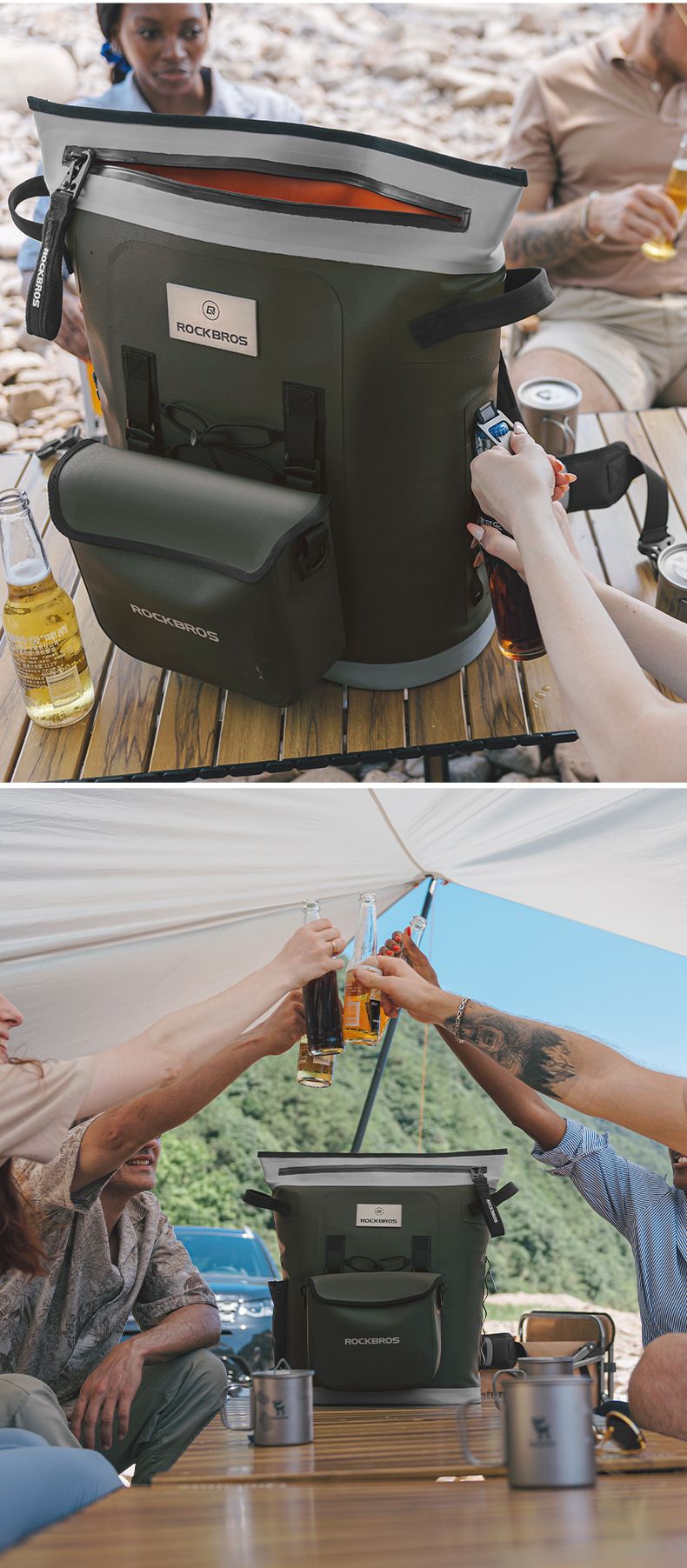 Locke Brothers Handkühltasche für Kühlschränke, für frische Lebensmittel, Camping im Freien, Angeln, kalte Getränke, für das Auto, tragbar für zu Hause_voghion.com