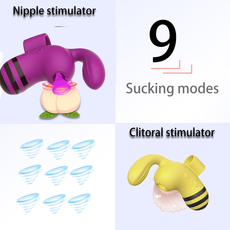Vibromasseur abeille stimulateur clitoridien point G succion femelle adulte jouets sexuels mamelon rechargeable suce mastur femelle_voghion.com