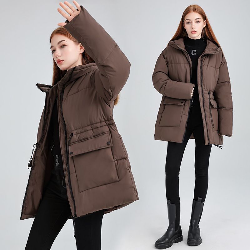 Women's Clothing Women's Oversized Puffer Jacket - Hooded Winter Coat With Quilted Detailing_voghion.com