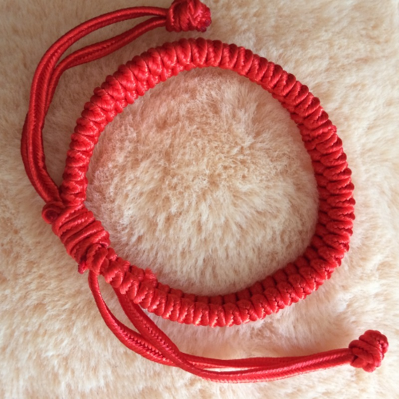 Bracciale fatto a mano in corda rossa con nodo cinese rosa per braccialetti da donna intrecciati con gioielli in corda rossa con trasferimento a otto nodi_voghion.com