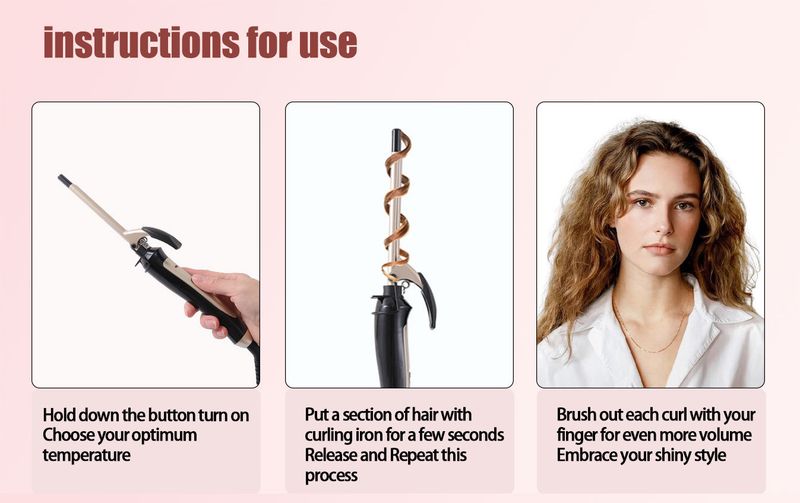 Micro ferro arricciacapelli da 9 mm, cilindro in ceramica per ricci e onde stretti, clip fissa, 30 impostazioni di calore, cavo girevole a 360°, strumento professionale per lo styling dei capelli_voghion.com