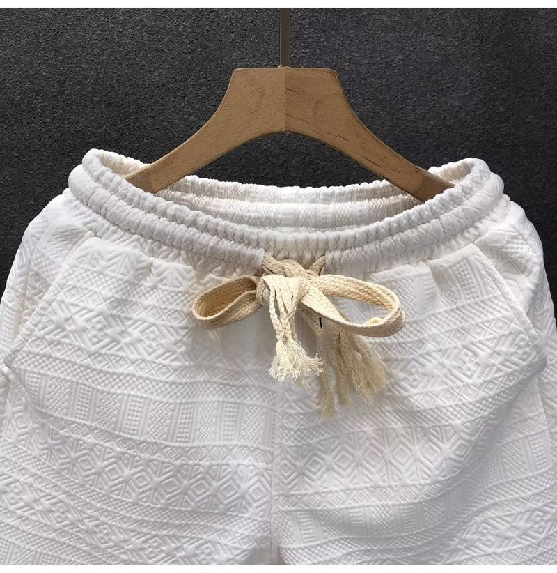 Herrenbekleidung Hochwertige weiße Muster Casual Shorts Modische Oberbekleidung Strand Sport Shorts_voghion.com