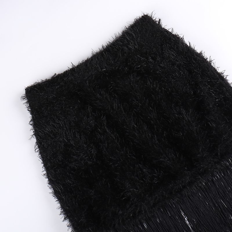 szexi, divatos, keresztbe nyomtatott, bojtos, szőrös szoknyák, női, dögös lányoknak, szexi, magas derekú, csípőre tekert, 2010-es évjáratú mini alsó, csípőnadrág_voghion.com