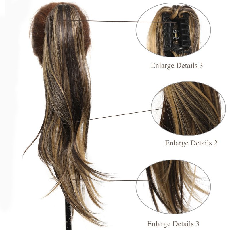 Mini curl Curl Curl Curl Curl Curl Cola de caballo peluca de fibra sintética para mujer cola de caballo extensión natural_voghion.com